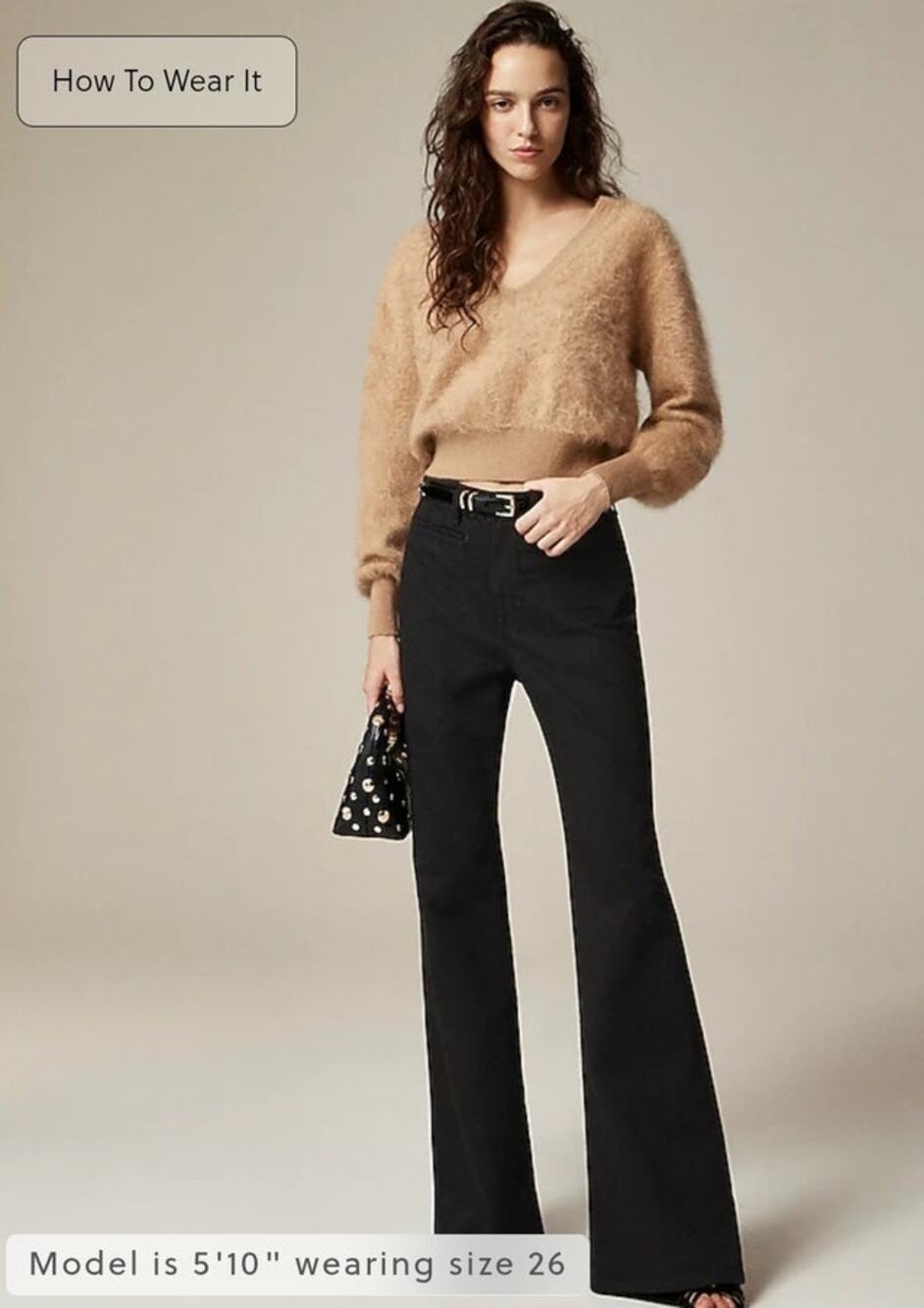 NWT J. Crew High-Rise Flare Jean Black 31